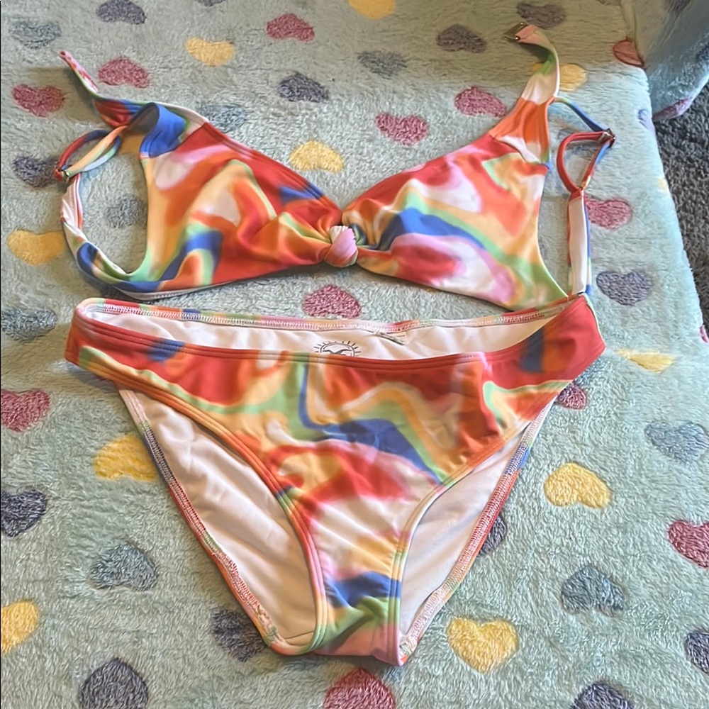 Hollister Multicolor Tie-Dye Bikini